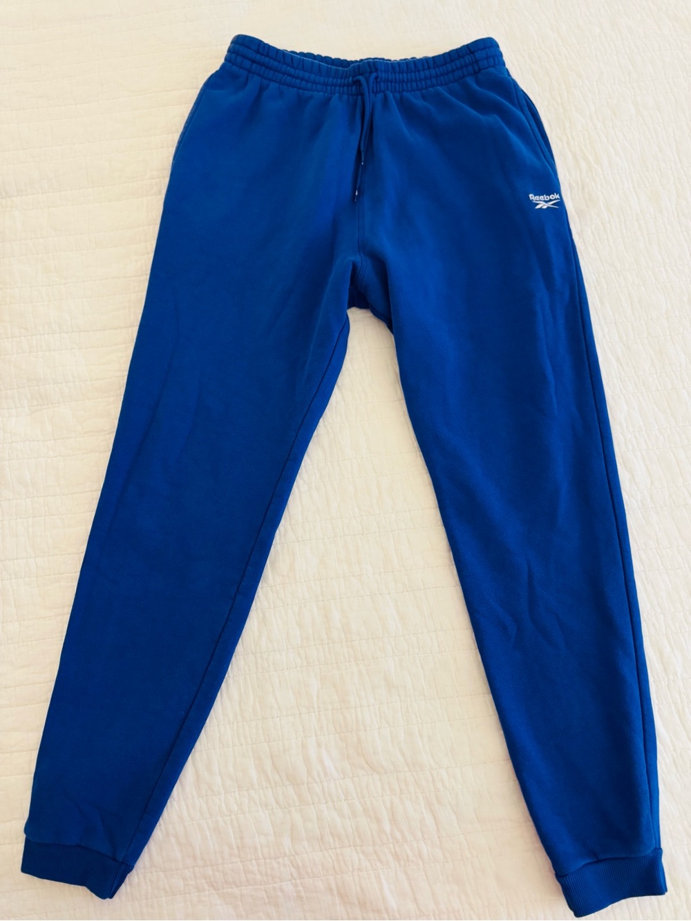 Reebok Blue Fleece Sweatpants with Logo Tag